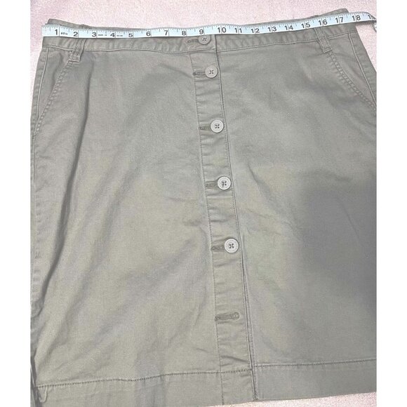 Canyon River Blues Womens Tan Mini Skirt 14 Slash Pockets Button Front - Picture 5 of 5